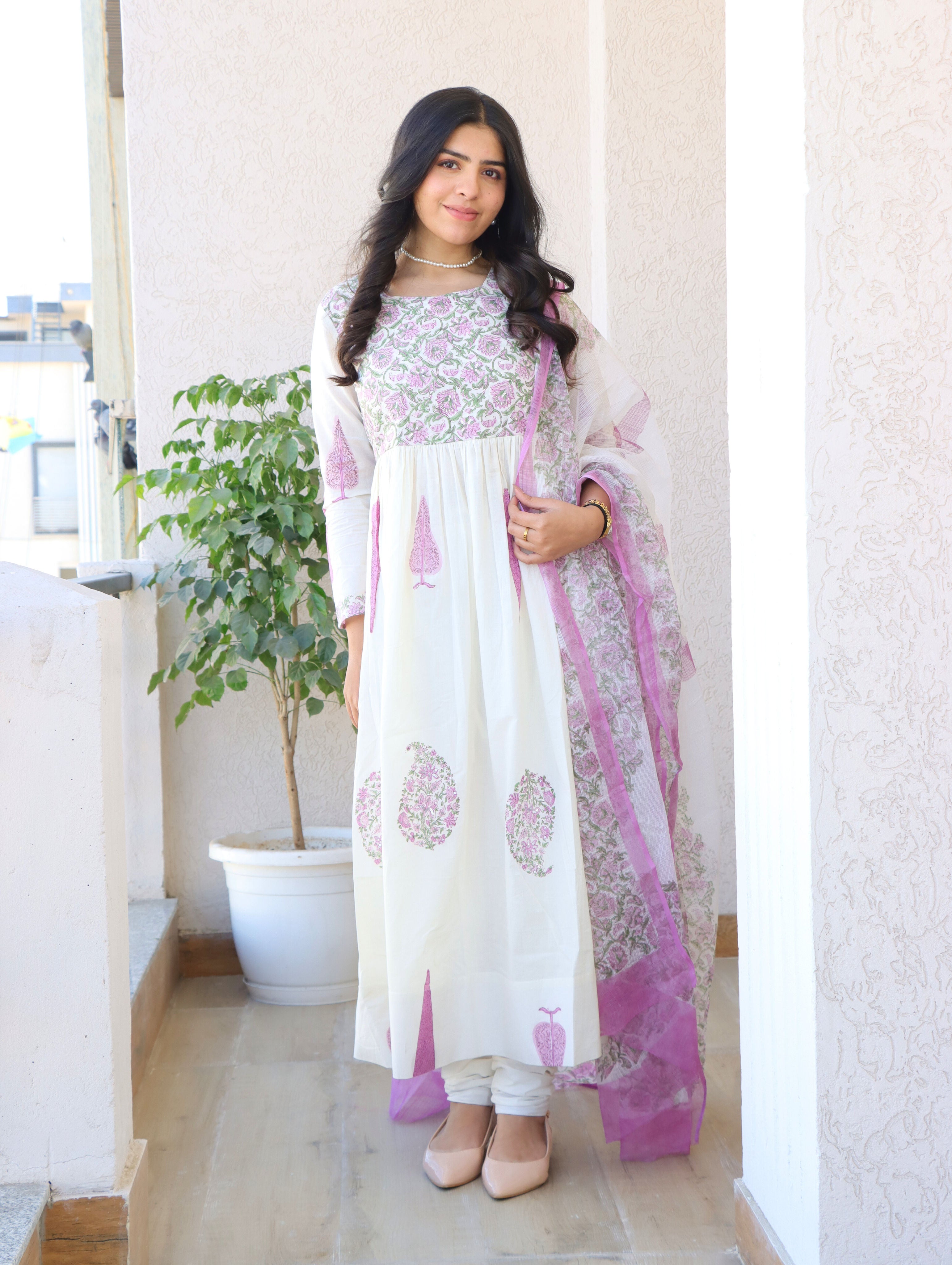 Purple Pine Anarkali Kurta Set