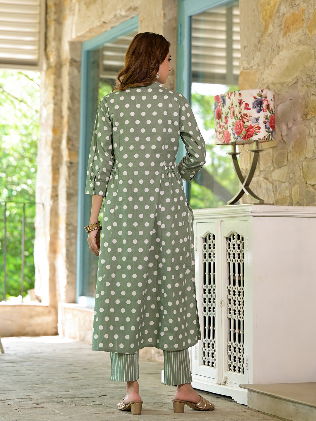 Green Polka Suit Set