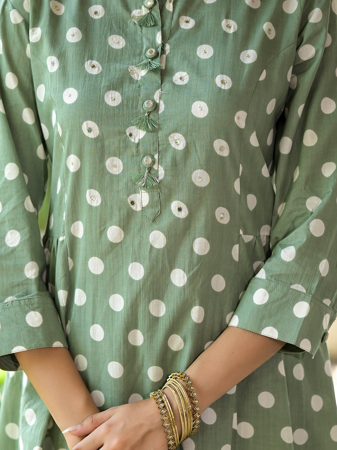 Green Polka Suit Set