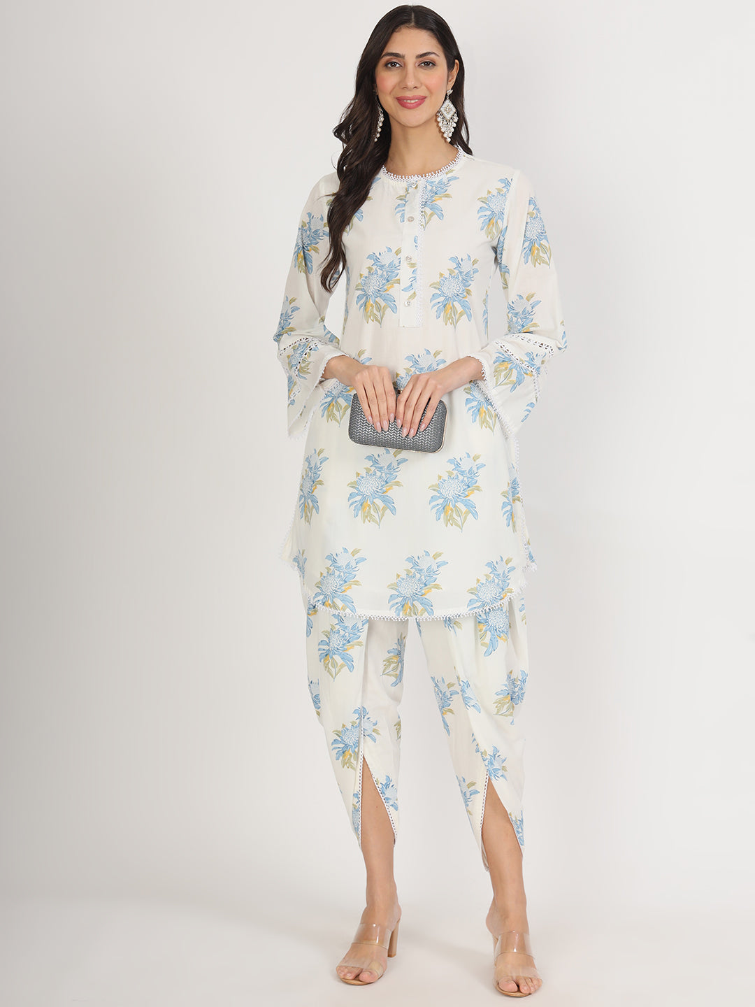 Blue Sunflower Co-Ord Kurta Set